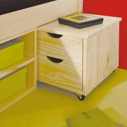 Schubladenbett Oladrios aus Kiefer massiv (dreiteilig)