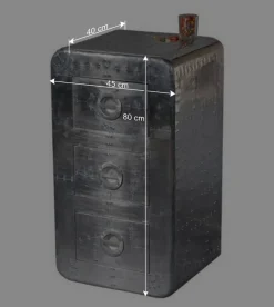 Schubladenkommode Pilot in Alufarben