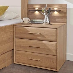 Schubladen-Nachtschrank Anglesia in Eiche teilmassiv (2er Set)