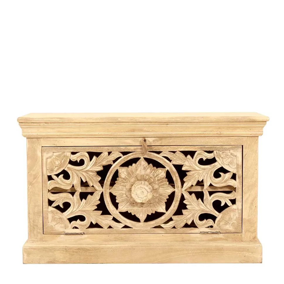 Schuhbank aus Mangoholz Sandfarben - Runiasa