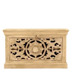 Schuhbank aus Mangoholz Sandfarben - Runiasa