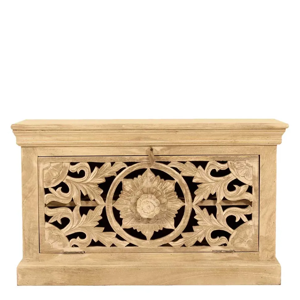 Schuhbank aus Mangoholz Sandfarben - Runiasa