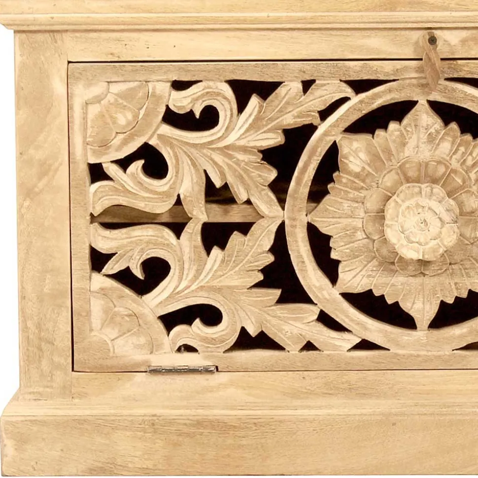 Schuhbank aus Mangoholz Sandfarben - Runiasa