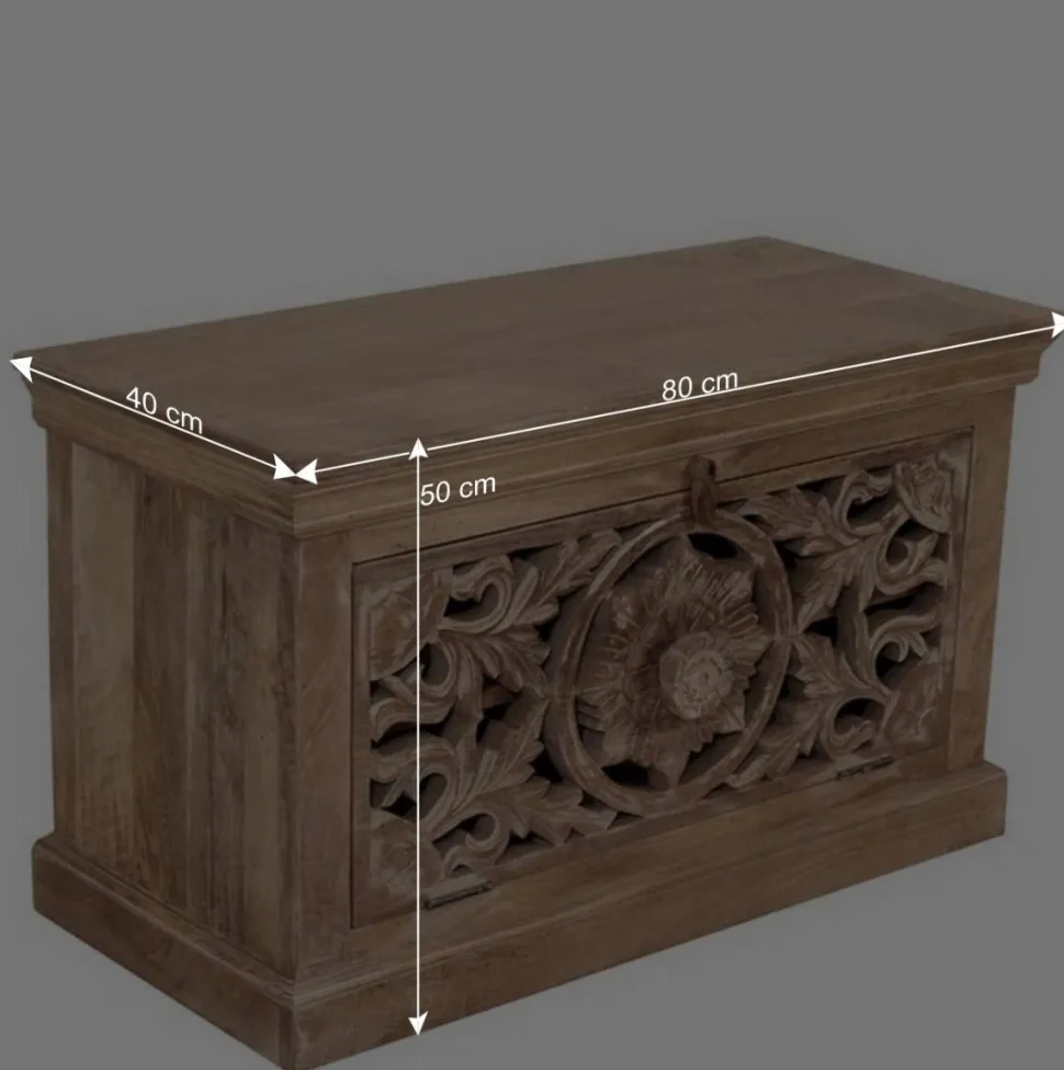 Schuhbank aus Mangoholz Sandfarben - Runiasa