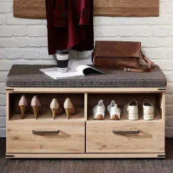 Schuhbank in Wildeiche & Graubraun - Konvava