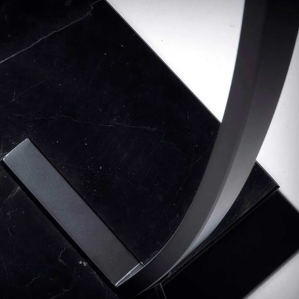 Schwarze Bogen Stehleuchte mit Textil-Schirm - Iljana