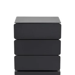 Schwarze Design Stahlkommode mit drei Schubladen - Zunil