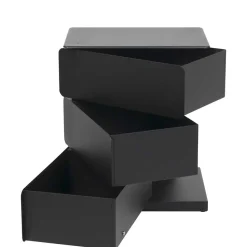 Schwarze Design Stahlkommode mit drei Schubladen - Zunil