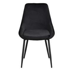 Schwarze Esszimmerstühle aus Samt - Cartoon (2er Set)