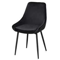 Schwarze Esszimmerstühle aus Samt - Cartoon (2er Set)