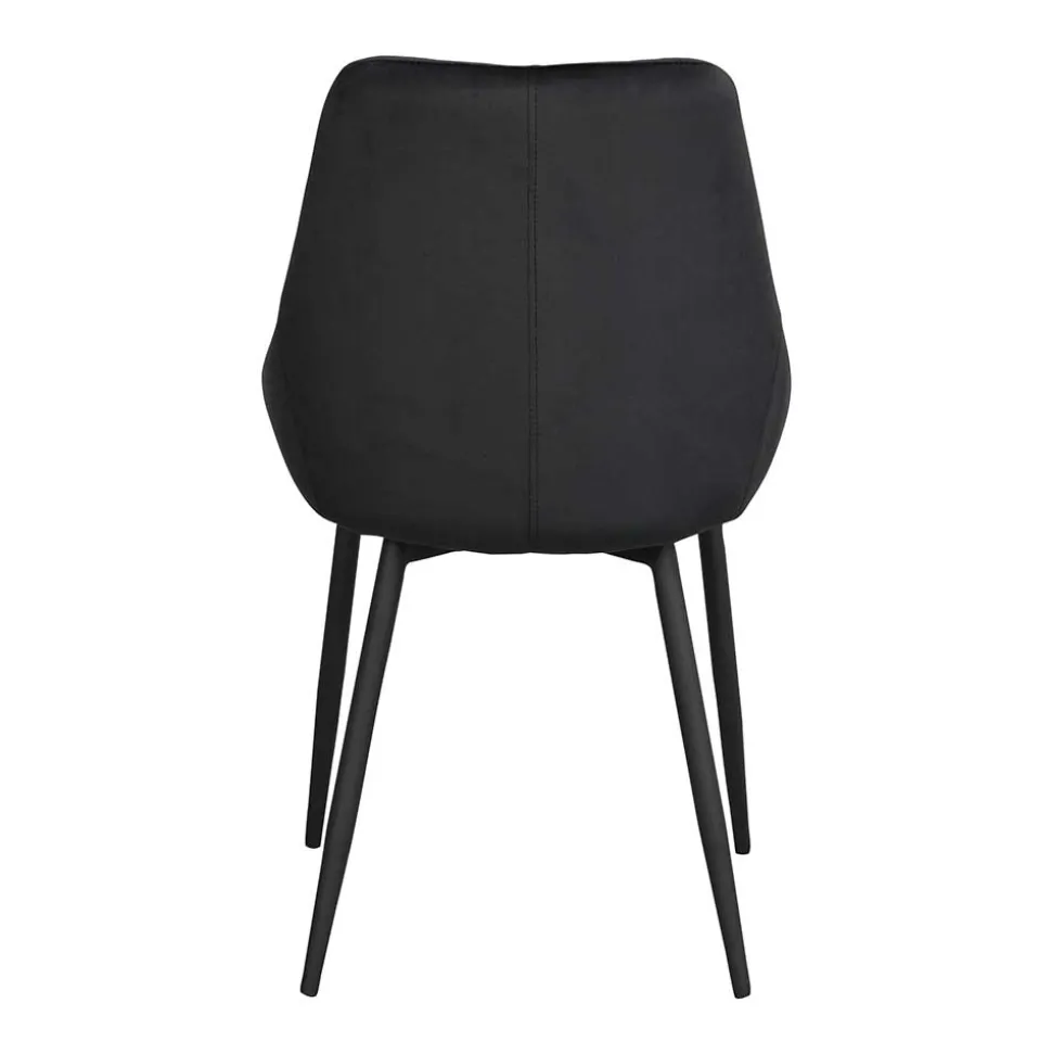 Schwarze Esszimmerstühle aus Samt - Cartoon (2er Set)