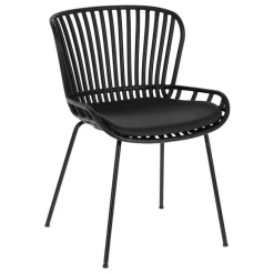 Schwarze Esszimmerstühle mit Polster - Pavias (4er Set)