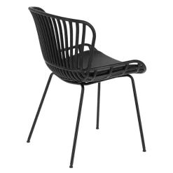 Schwarze Esszimmerstühle mit Polster - Pavias (4er Set)