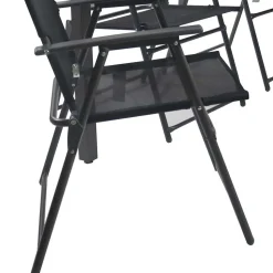 Schwarze Garten-Tischgruppe Set - Leni (siebenteilig)