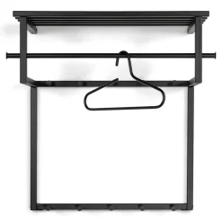 Schwarze Hängegarderobe aus Metall mit Hutboden - Estagel