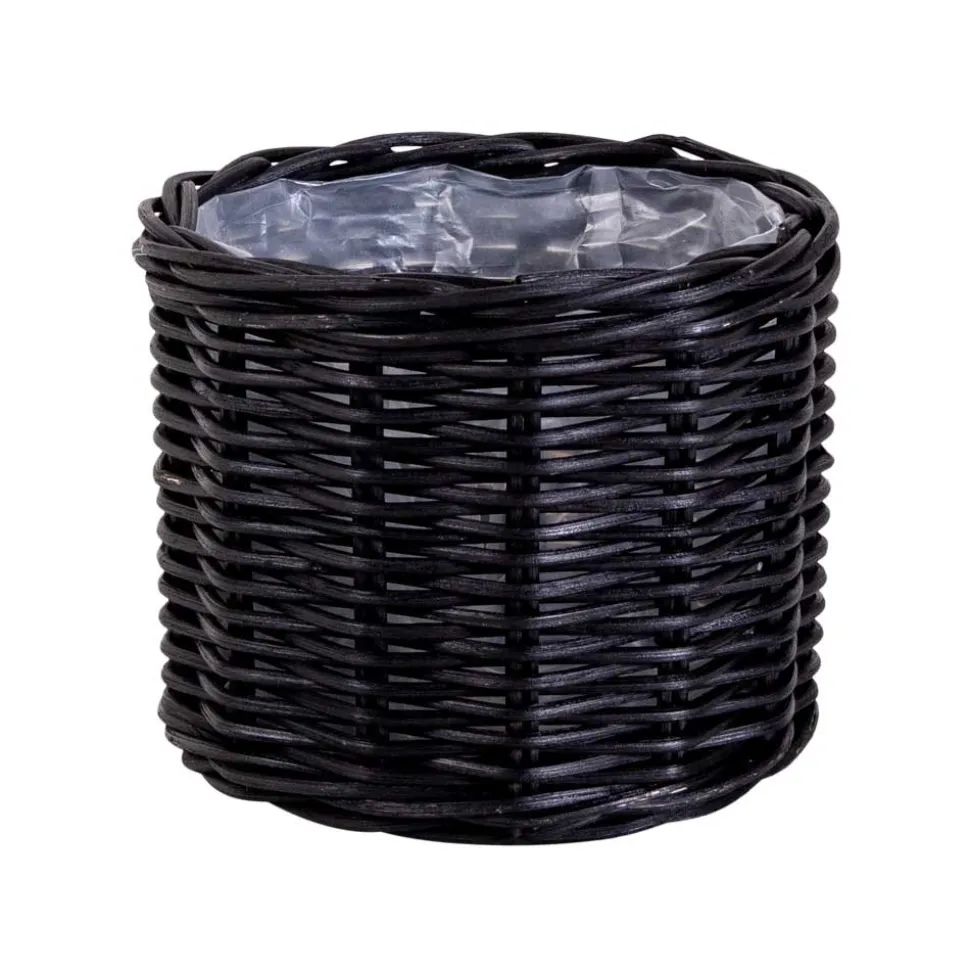 Schwarze Körbe aus Rattan Geflecht - Swan (vierteilig)