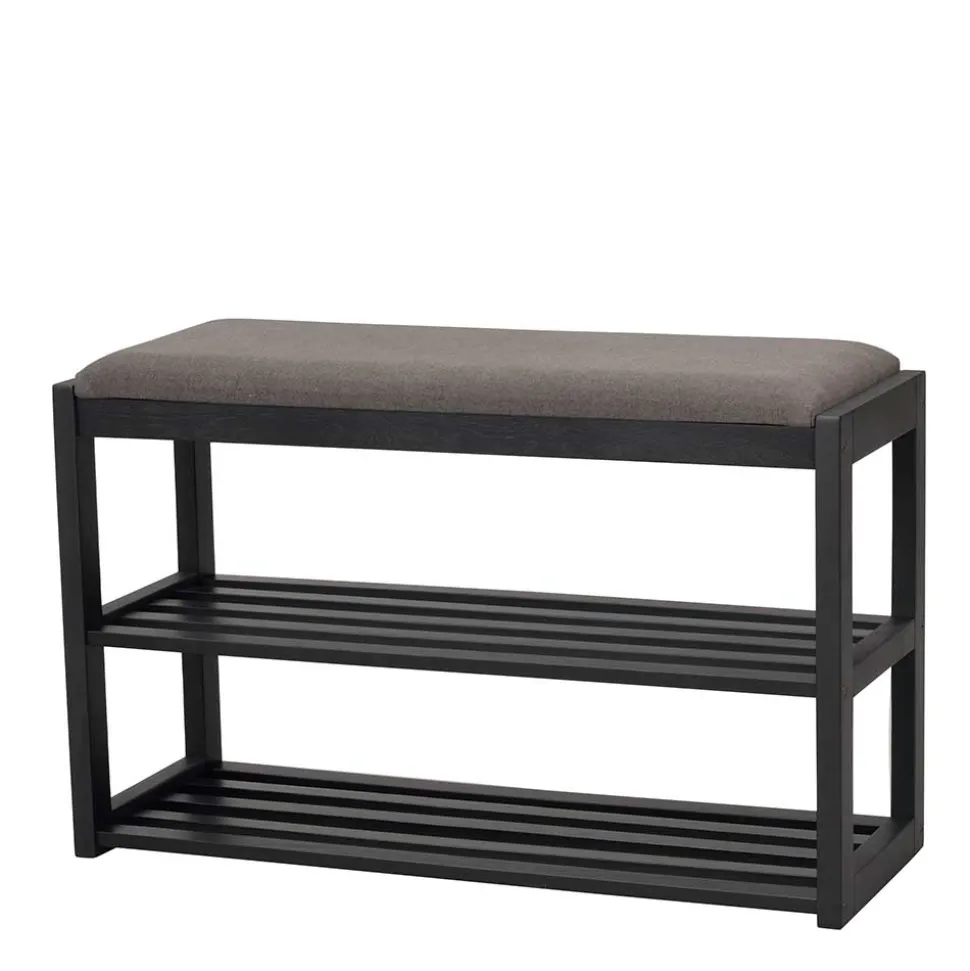 Schwarze Schuhbank aus Eichenholz - Geskan