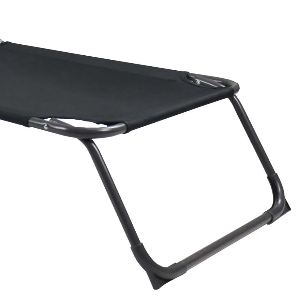 Schwarze Sonnenliege zusammenklappbar - Ambia