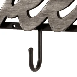 Schwarze Wandgarderobe mit Schriftzug - Geniale