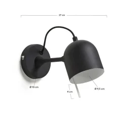 Schwarze Wandleuchte aus Metall - Gosy