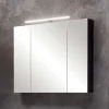 Schwarzer Bad-Spiegelschrank 3-türig - Riguna
