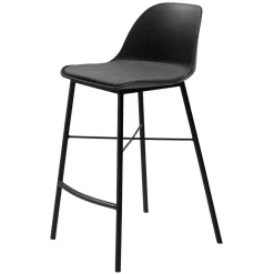 Schwarzer Barstuhl mit Schalensitz Kunststoff - Formentera