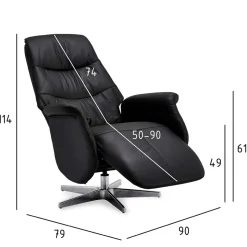 Schwarzer Entspannungssessel mit Armlehnen - Registran