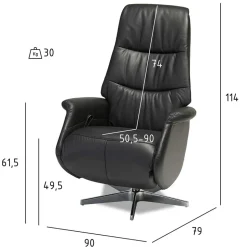 Schwarzer Entspannungssessel mit Armlehnen - Registran