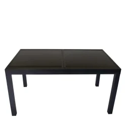 Schwarzer Gartentisch aus Aluminium & Glas - Chiano