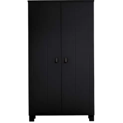 Schwarzer Kleiderschrank aus Massivholz - Florida