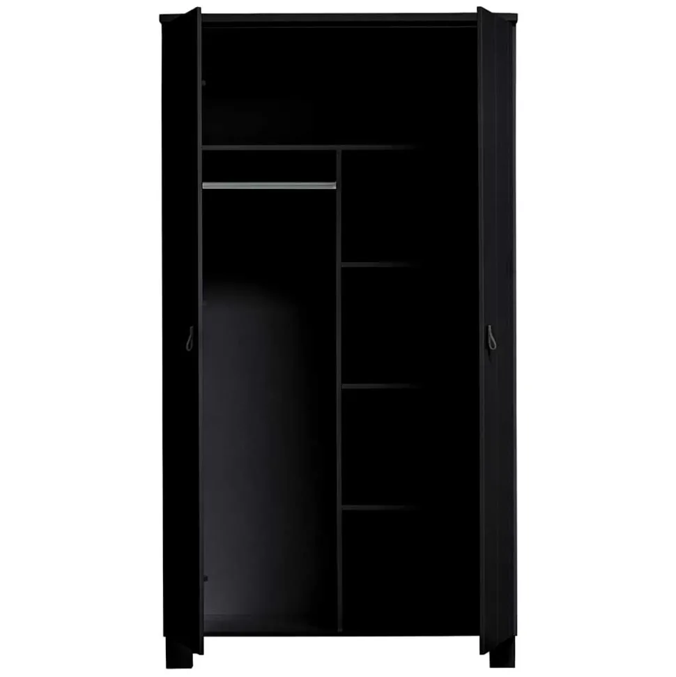 Schwarzer Kleiderschrank aus Massivholz - Florida