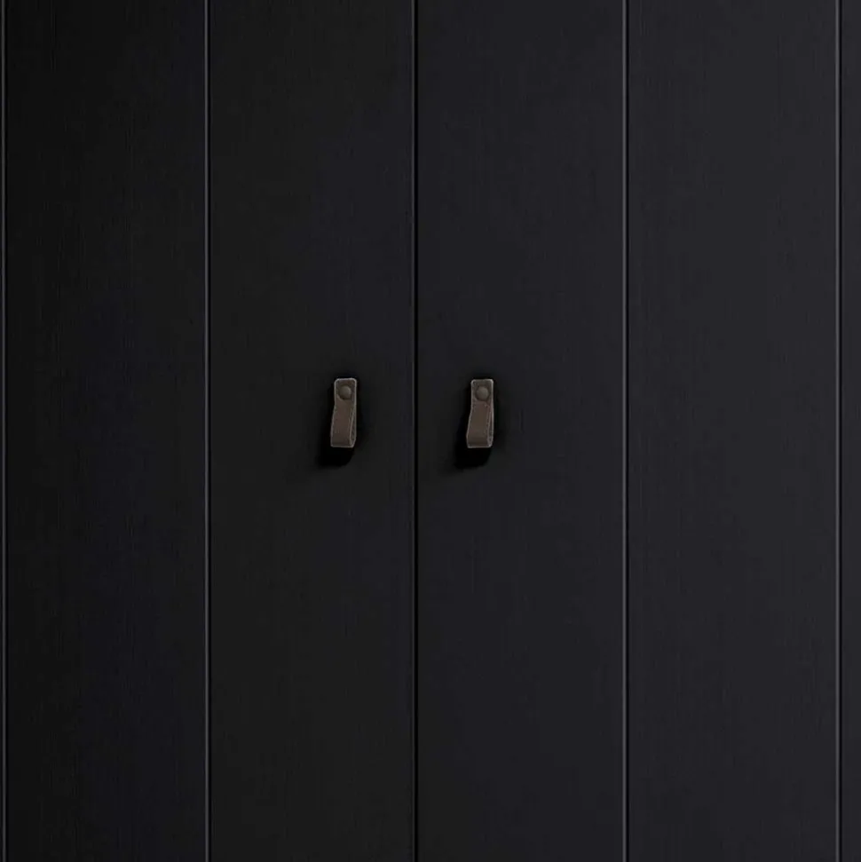 Schwarzer Kleiderschrank aus Massivholz - Florida