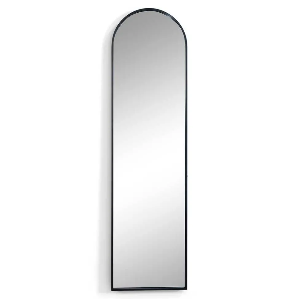 Schwarzer Metallspiegel oben gerundet - Dieus