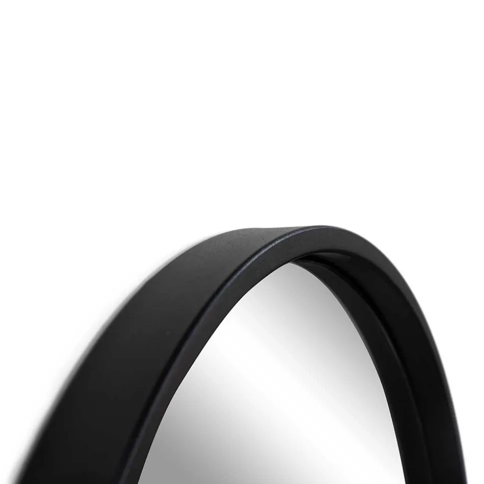 Schwarzer Metallspiegel oben gerundet - Dieus