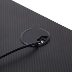 Schwarzer PC Schreibtisch mit Kabeldurchlass - Limon