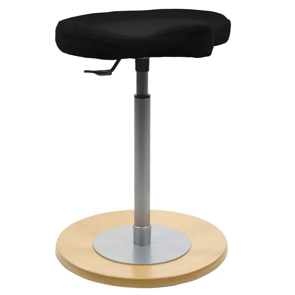 Schwarzer Pendelhocker aus Flachgewebe - Travorna