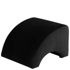 Schwarzer Polsterhocker aus Samtvelours - Leverias