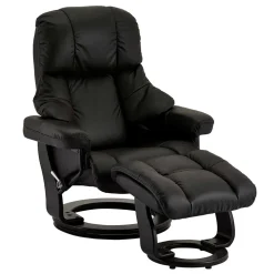 Schwarzer Relaxsessel mit Fußablage - Nautygo (zweiteilig)