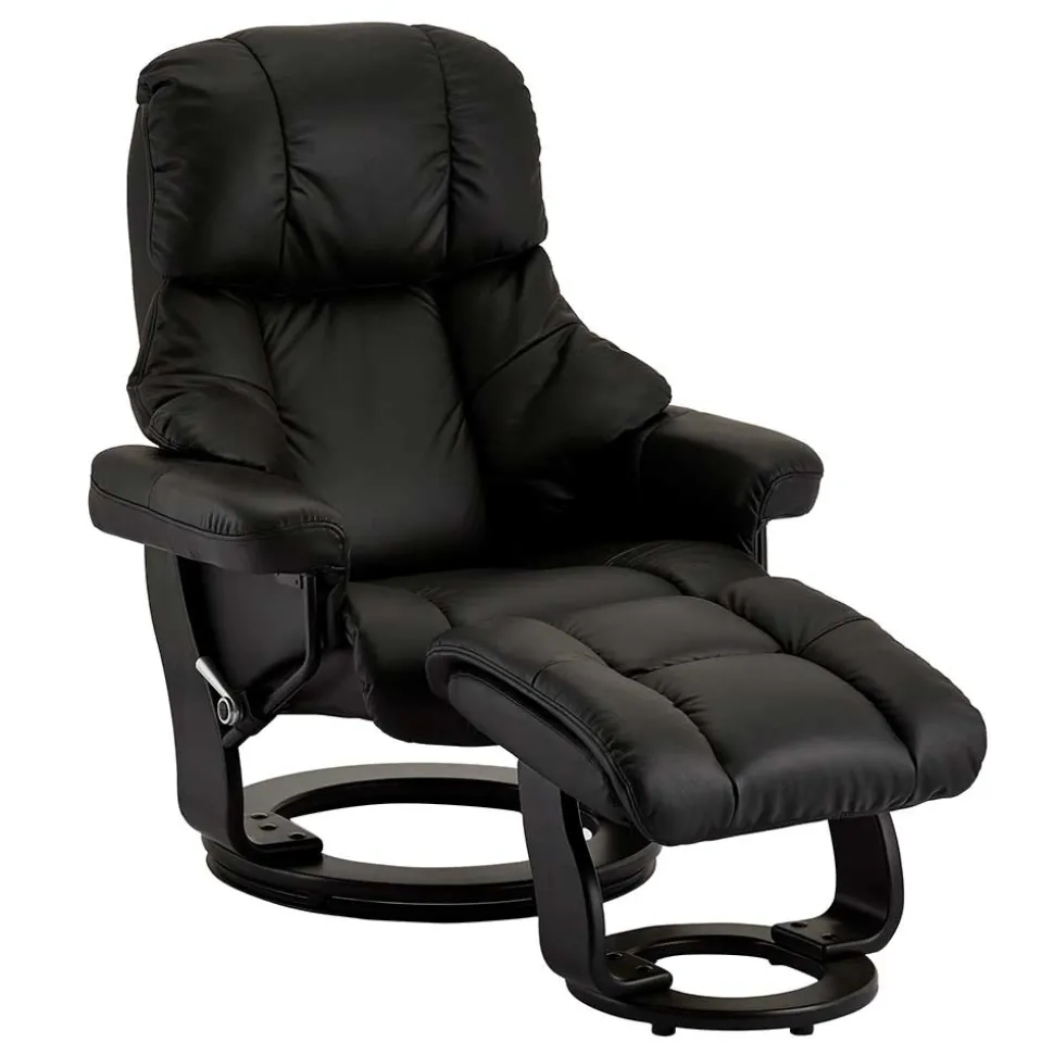 Schwarzer Relaxsessel mit Fußablage - Nautygo (zweiteilig)