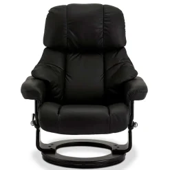 Schwarzer Relaxsessel mit Fußablage - Nautygo (zweiteilig)