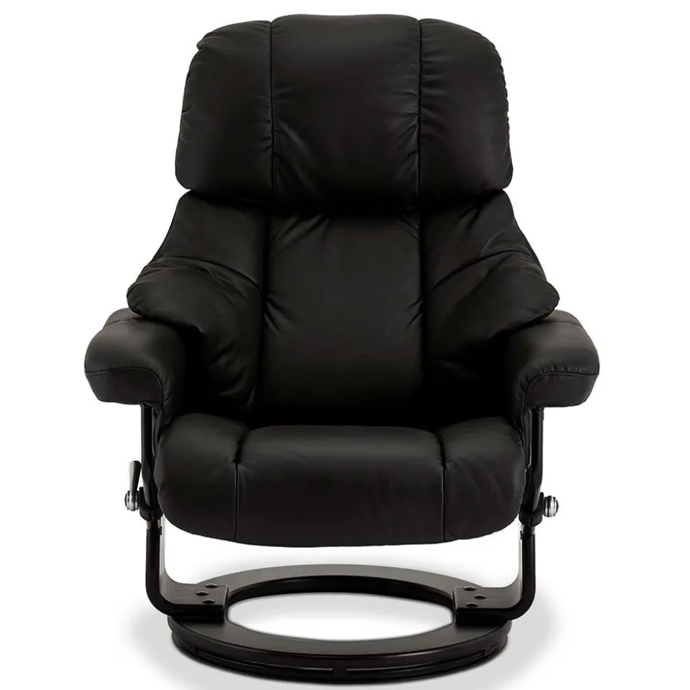 Schwarzer Relaxsessel mit Fußablage - Nautygo (zweiteilig)