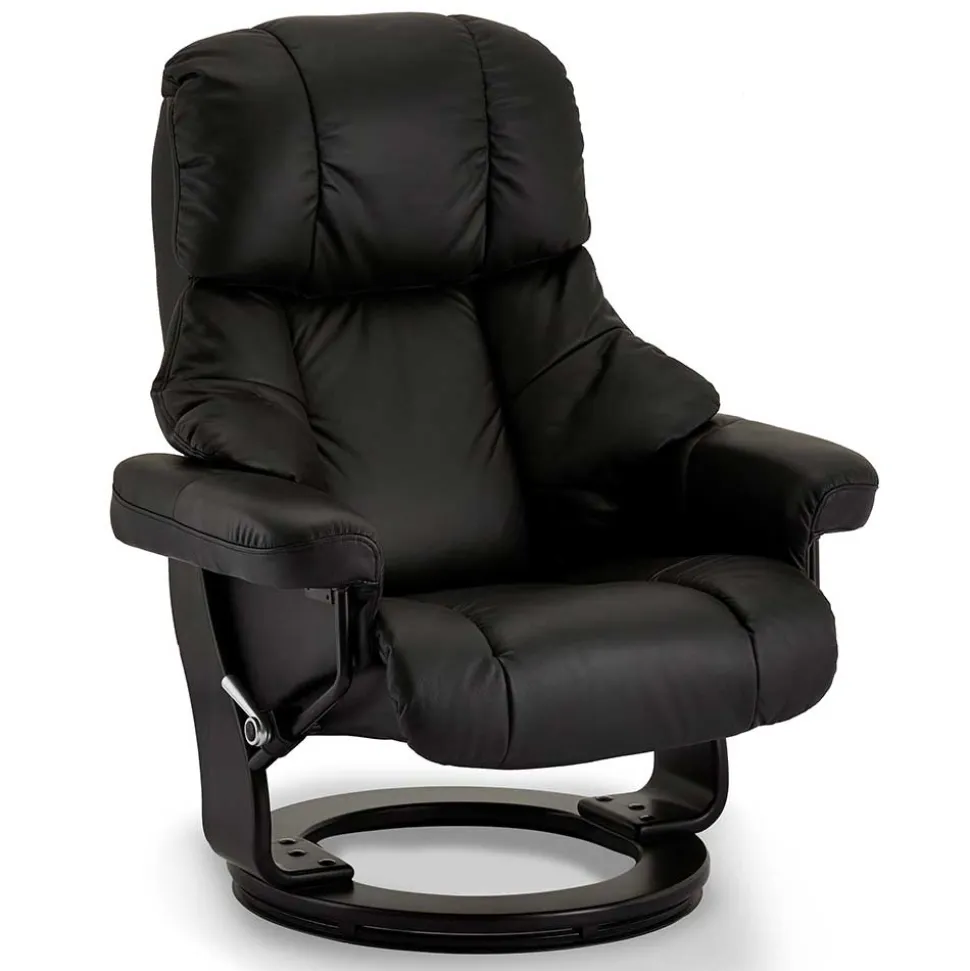 Schwarzer Relaxsessel mit Fußablage - Nautygo (zweiteilig)