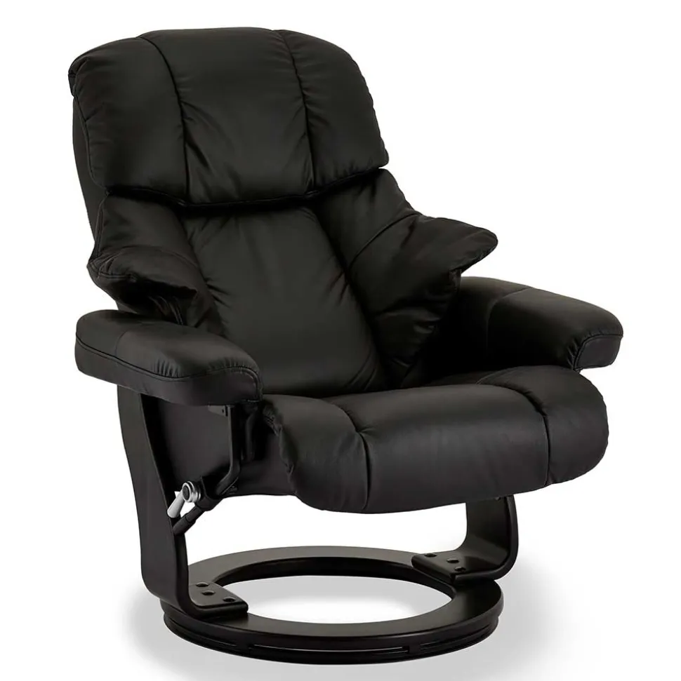 Schwarzer Relaxsessel mit Fußablage - Nautygo (zweiteilig)