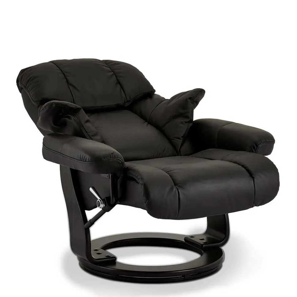 Schwarzer Relaxsessel mit Fußablage - Nautygo (zweiteilig)