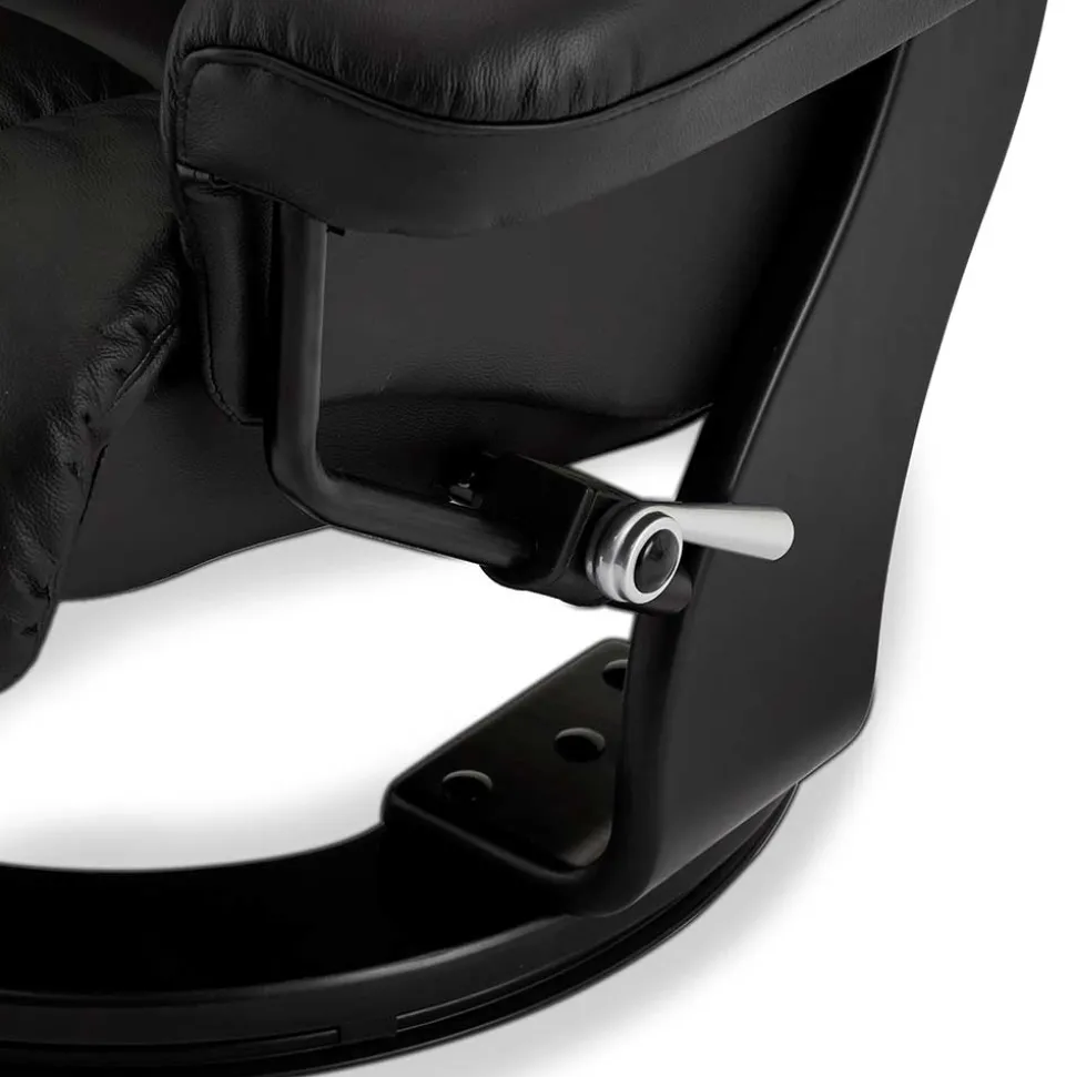 Schwarzer Relaxsessel mit Fußablage - Nautygo (zweiteilig)