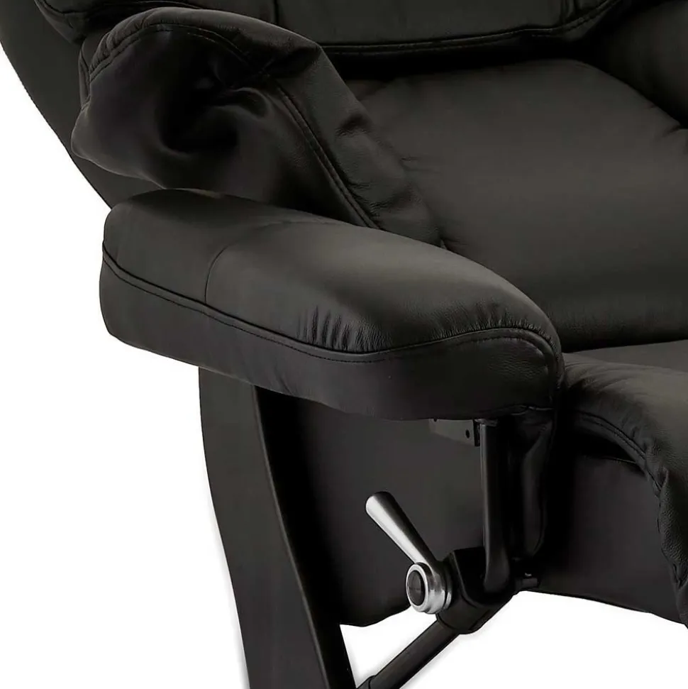 Schwarzer Relaxsessel mit Fußablage - Nautygo (zweiteilig)