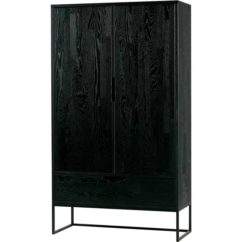 Schwarzer Schrank aus Holz & Metall - Almery
