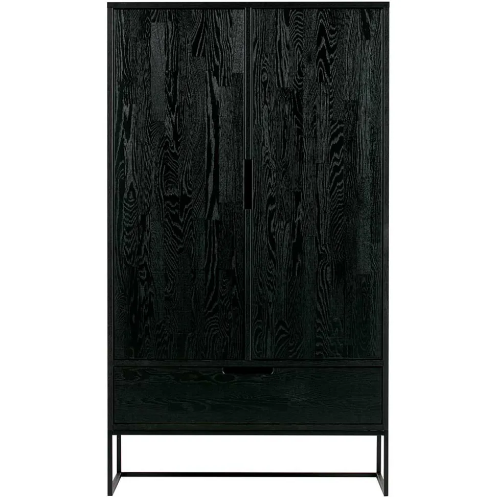 Schwarzer Schrank aus Holz & Metall - Almery