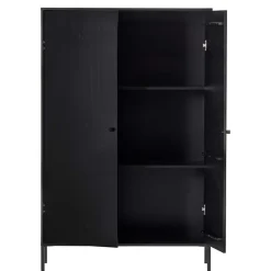 Schwarzer Schrank mit Doppeltür - 100x155x40 - Burgossi