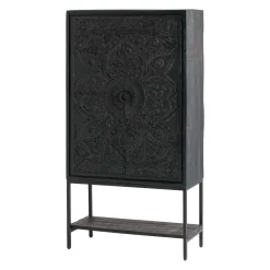 Schwarzer Schrank mit Schnitzereien - Namibe